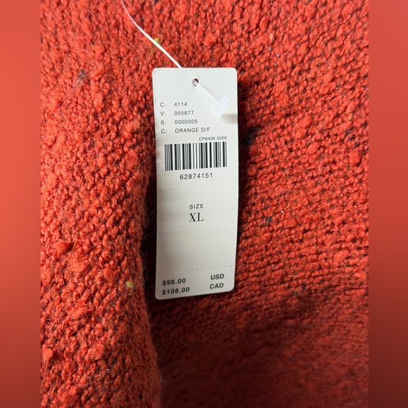 NEW Pilcro Anthropologie Oversized Dolman Cable Knit Pullover Rust Orange Boho - Picture 8 of 12